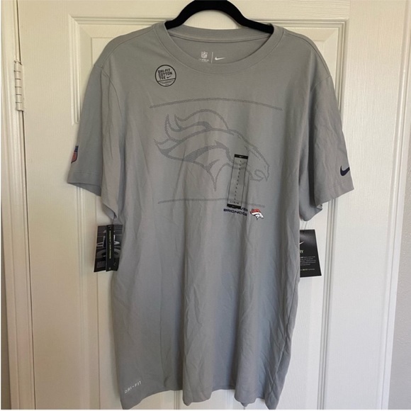 Men’s Gray NFL Denver Broncos Nike Dri Fit Short Sleeve Tee Size Large - Picture 4 of 9